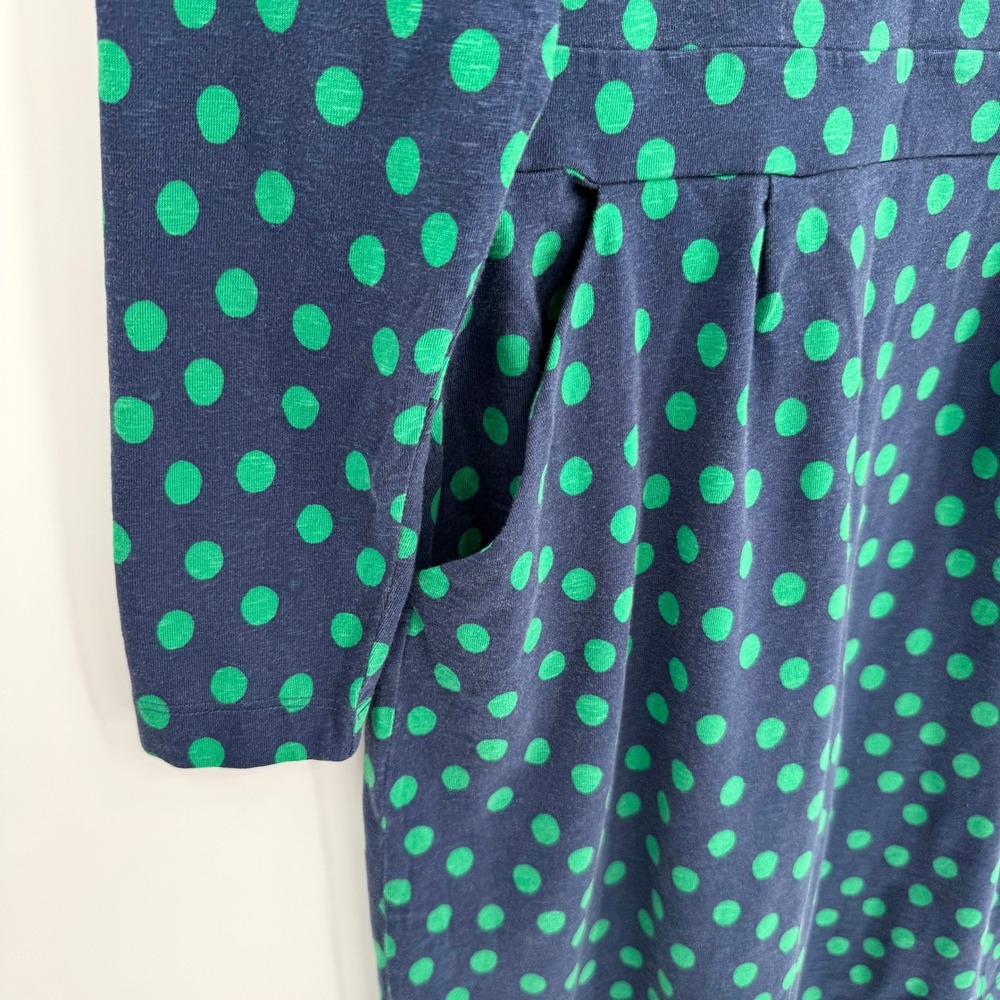 Boden Florrie Blue/Green Polka Dot Long Sleeve 100% Cotton Dress Women's 14R - Picture 6 of 12